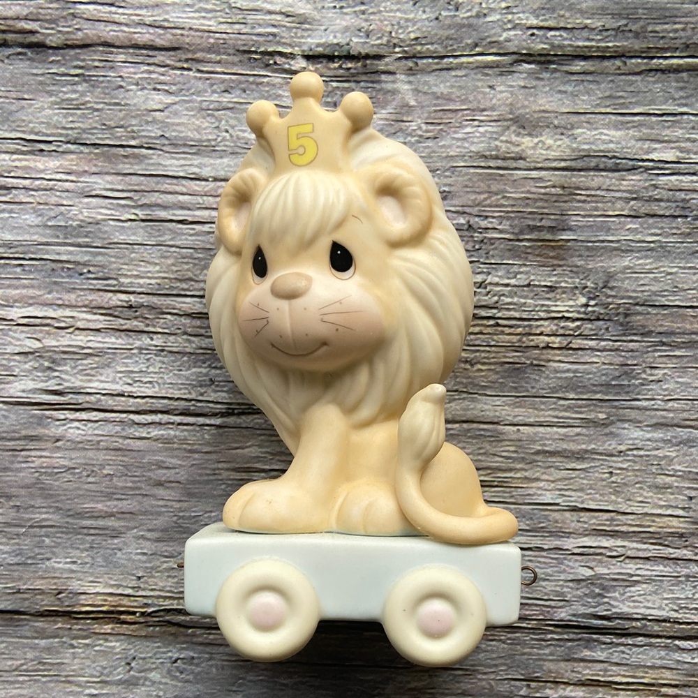 Vintage Precious Moments Birthday Train 5th Birthday Lion with Box